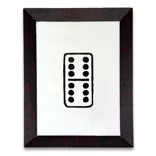 Hugo Guinness "Double Six" Linocut in a Vintage Frame