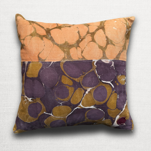 Hand Marbled One-of-a-Kind Pillow (26-08)