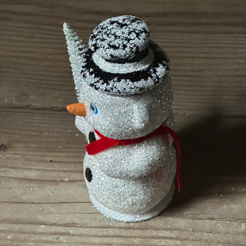 Papier-Mâché Snowman in Brilliant White