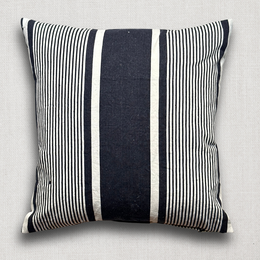 19th Century French Blue & White Ticking Pillow (#187)