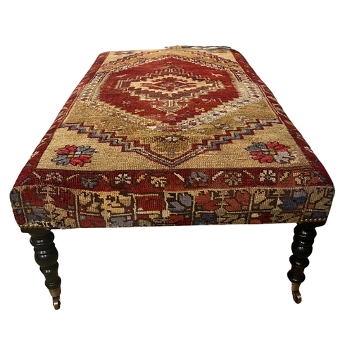 Custom Antique Rug Ottoman