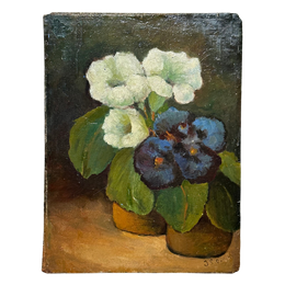 Mid 20th Century Dutch Potted Plants Still Life Painting