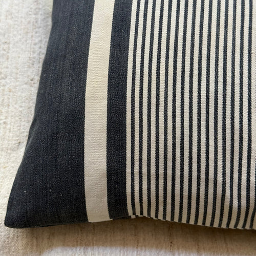 Custom 19th-century Small French Ticking Pillow (#40)