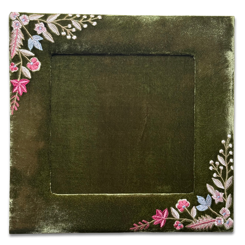 Liza Silk Velvet Square Tabletop Frame in Grass Green (#18)