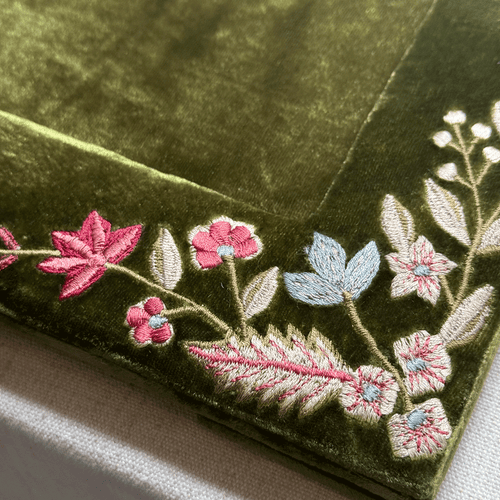 Liza Silk Velvet Square Tabletop Frame in Grass Green (#18)