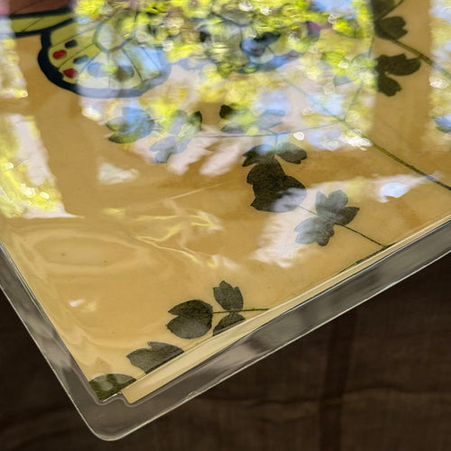 One-of-a-Kind Collaged Green Butterflies Mat (#18)
