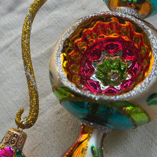Retro Reflector Ornament with Hanging Charms Ornament