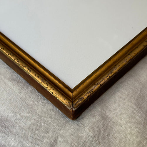Hugo Guinness "Heavy Frame Spectacles" Linocut in a Vintage Frame