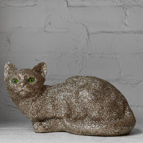 Ino Schaller Lying Glitter Cat in Gold