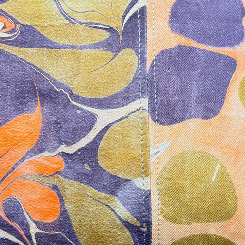 Hand Marbled One-of-a-Kind Pillow (26-08)