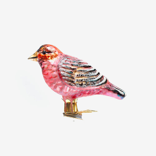 Pink & Grey Bird Clip-On Ornament