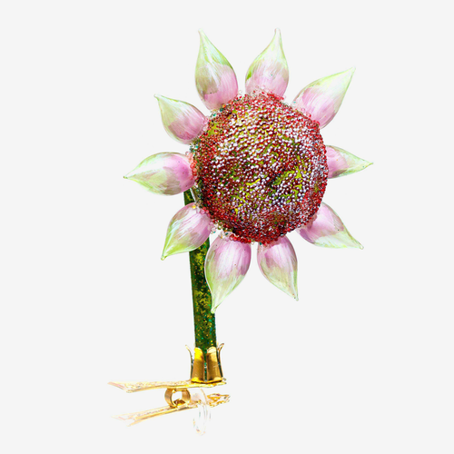Green & Pink Flower Clip-on Ornament