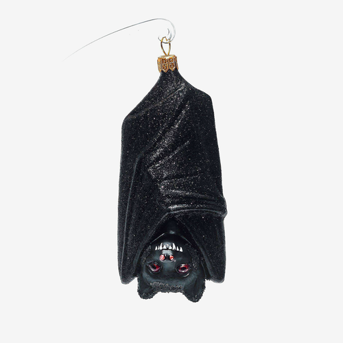 Hanging Bat with Glitter Ornament
