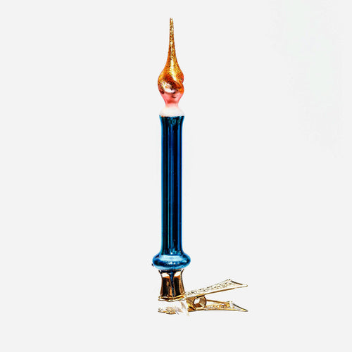 Green-Blue Candle Clip-on Ornament
