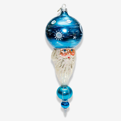 Blue Santa Face Icicle Ornament