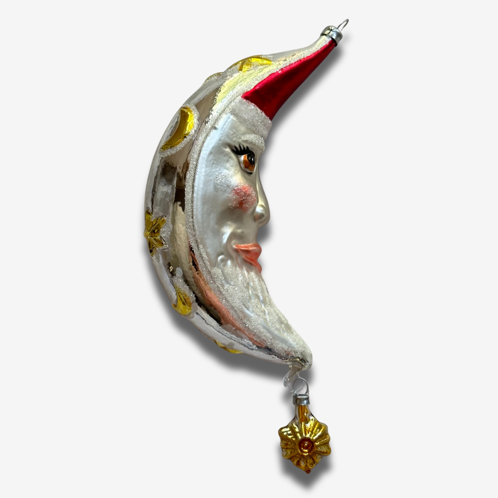 Nostalgic Crescent Moon with Gold Star Ornament