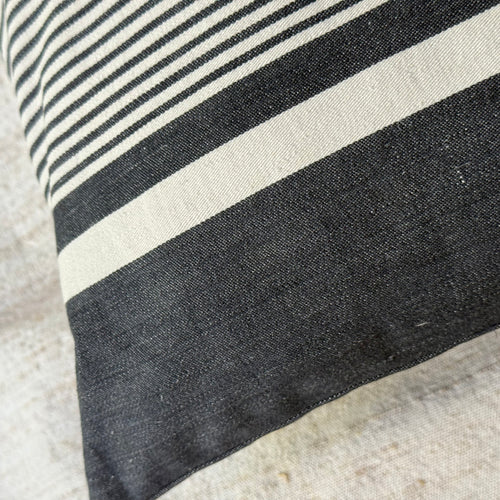 Custom 19th-century Small French Ticking Pillow (#35)