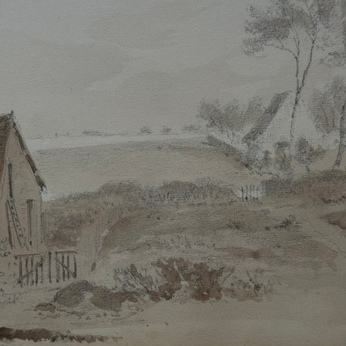 19th Century French Monochromatic Watercolor Painting by Alphonse Baril (#3)