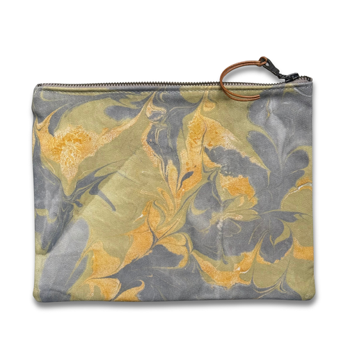 Hand Marbled One-of-a-Kind Zipper Pouch (#P13)