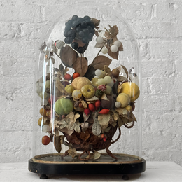 19th Century French Globe de Mariée Marriage Cloche with Fruits (GM19)