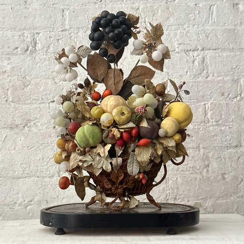 19th Century French Globe de Mariée Marriage Cloche with Fruits (GM19)
