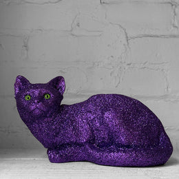 Ino Schaller Lying Glitter Cat in Purple