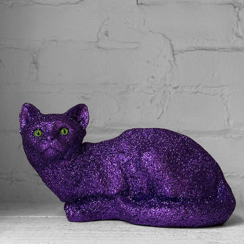 Ino Schaller Lying Glitter Cat in Purple