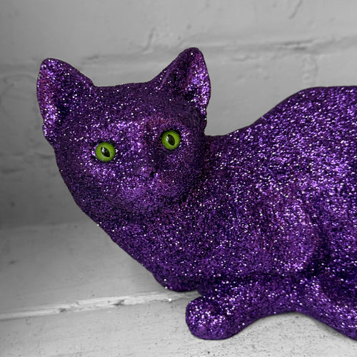Ino Schaller Lying Glitter Cat in Purple