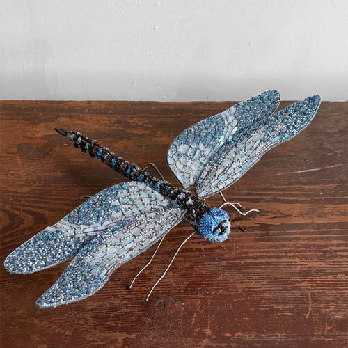 Hand-Beaded Blue Eyed Darner Dragonfly by Trovelore