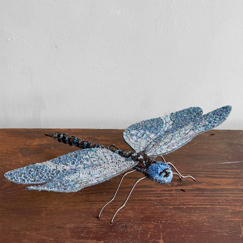 Hand-Beaded Blue Eyed Darner Dragonfly by Trovelore