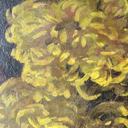 Mid 20th Century Yellow Floral Still Life Painting