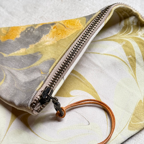 Hand Marbled One-of-a-Kind Zipper Pouch (#P13)