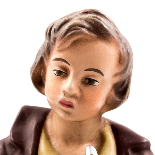 Sitting Shepard with Flute Nativity Figure