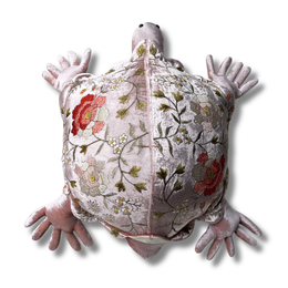 Sophia Embroidered Big Silk Velvet Turtle in Pink Quartz