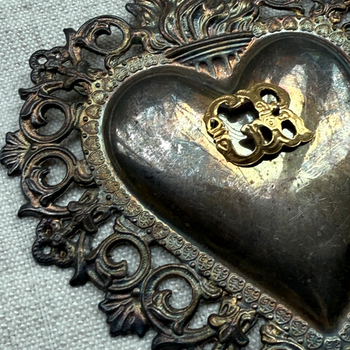 19th-century Italian Ex-Voto Sacred Silver Heart (No. 101)