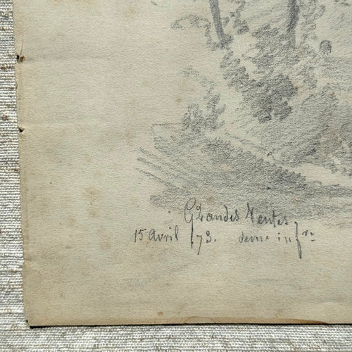 19th-century French Pencil Drawing by Alphonse Baril (#1)