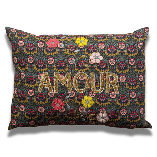 "Amour" Embroidered Cushion (CS-809)