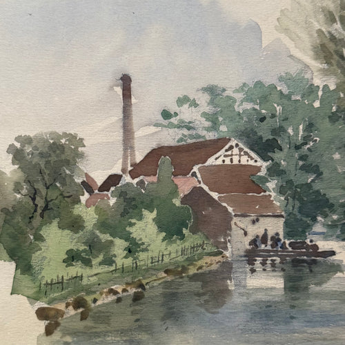 19th Century French Watercolor Painting by Alphonse Baril (#37)