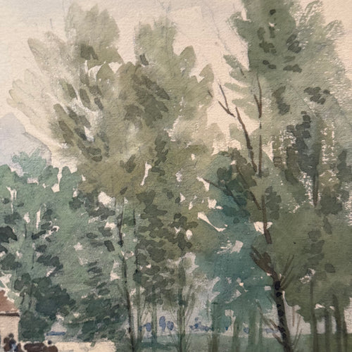 19th Century French Watercolor Painting by Alphonse Baril (#37)