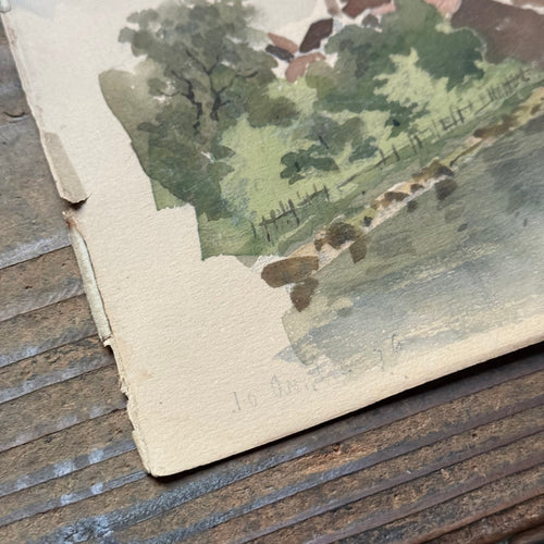 19th Century French Watercolor Painting by Alphonse Baril (#37)