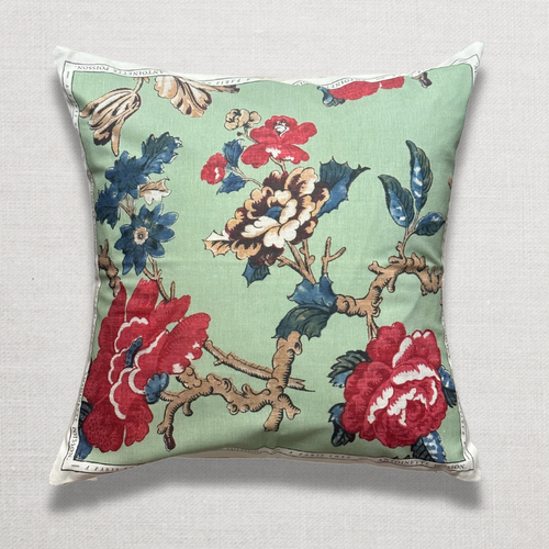 Medium Madame Pillow in Green (No. 95B) with Linen Backing