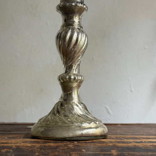 19th-century Mercury Glass Candle Holder (#10-1)