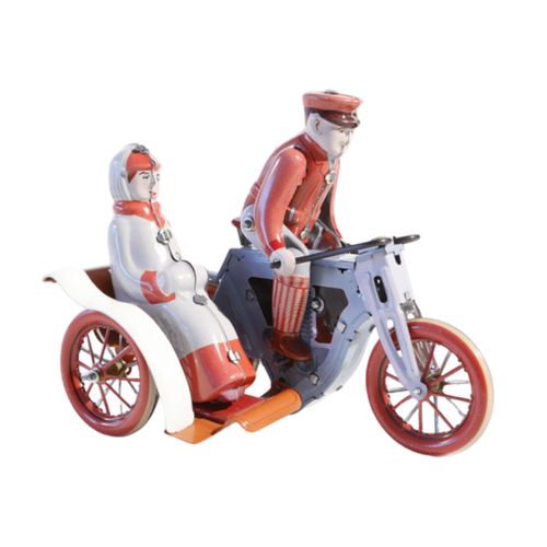 Wind-Up Tin Motorcycle Coach
