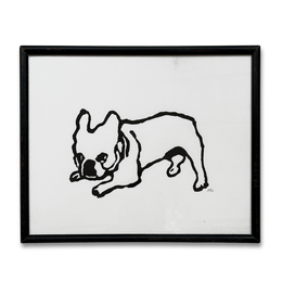 Hugo Guinness "Mark's Dog" Linocut in a Vintage Frame