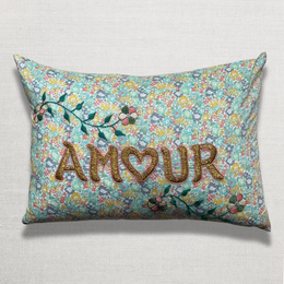 "Amour" Embroidered Cushion (CS 09-01)