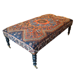 Custom Antique Shiraz Rug Ottoman #2