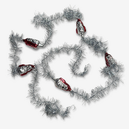 Nostalgic Silver Tinsel Santa Garland