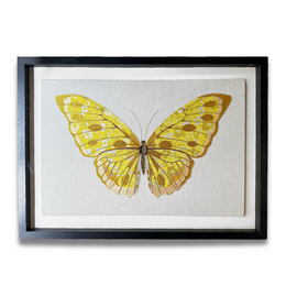 Hand Embroidered "Yellow & Gold Butterfly" by Zara Merrick