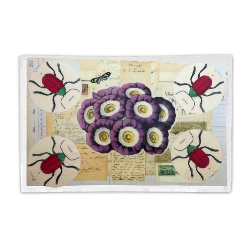One-of-a-Kind Collaged Beetle Mat (#1)