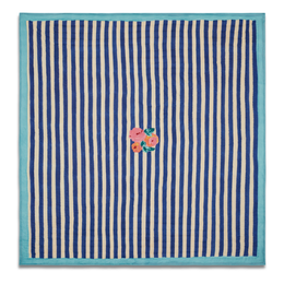 Lisa Corti Reversible King Quilt in Nizam Stripes Blue Natural 250 x 270cm